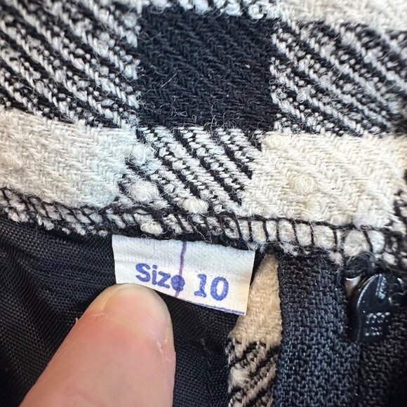 Talbots Classic Black and White Check Wool Blend Midi Pencil Skirt Sz M - Picture 7 of 7